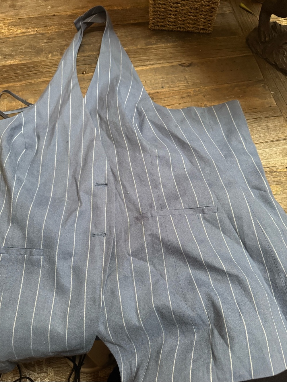 Women’s Navy Pinstripe Halter Top
